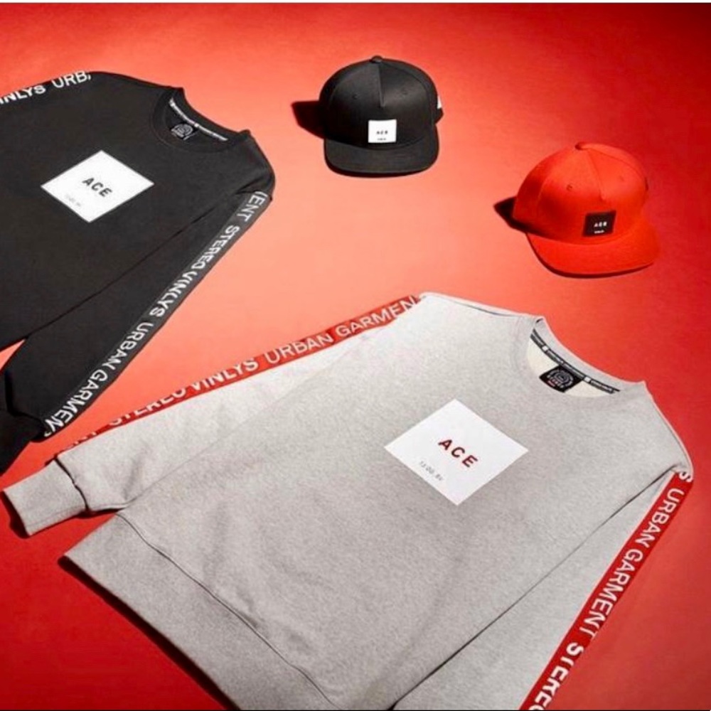 Black Stereo Ace Square Sweatshirt/Hoodie
